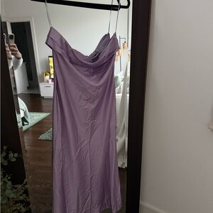 Strapless Lavender Satin Dress